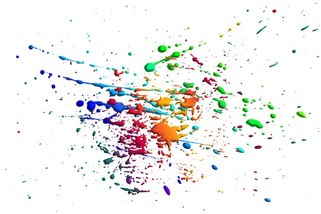 gocce colorate isolate su uno sfondo bianco modello astratto