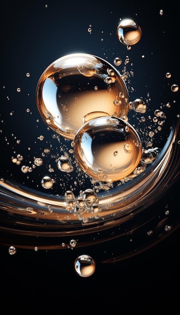 Gocce d'acqua bolle particelle progettazione lucida del fondo di tecnologia di affari