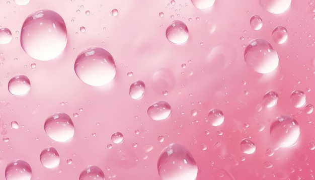 gocce d'acqua rosa con sfondo rosa