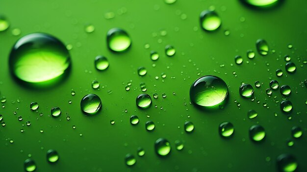 gocce d'acqua su sfondo verde