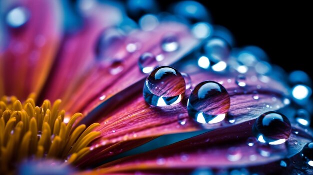 Gocce d'acqua su un fiore