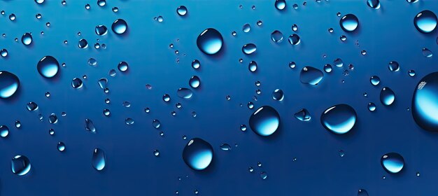 gocce d'acqua su uno sfondo blu