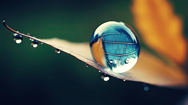 Gocce d'acqua sulle foglie verdi