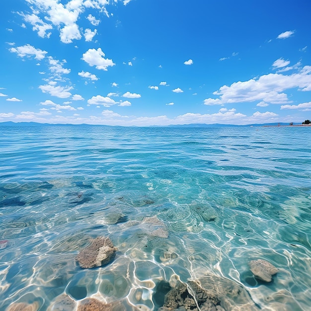 Gocce danzanti Mare blu con gocce d'acqua che saltano Tela del cielo