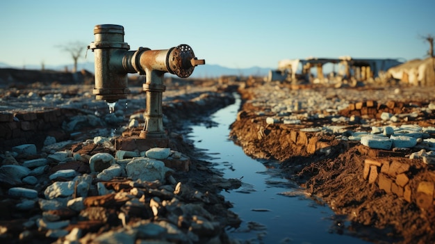 Gocce di impatto sulla scarsità d'acqua d'urgenza Creato con l'IA generativa