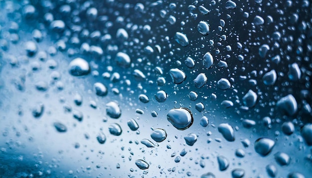 gocce di pioggia su una superficie di vetro catturando la bellezza della natura tocco delicato e l'arte in ev