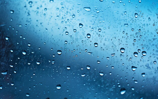Gocce di pioggia sulla finestra Tonalità blu