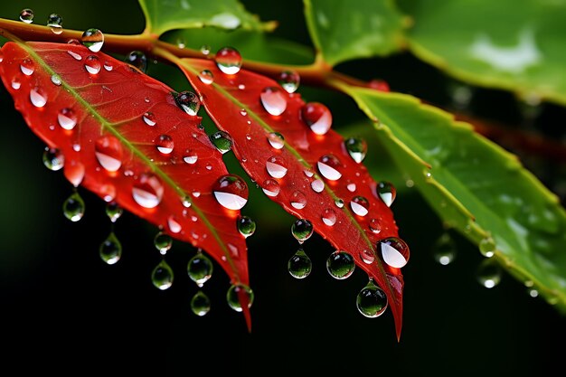 gocce di pioggia sulle meraviglie botaniche foto di pioggia