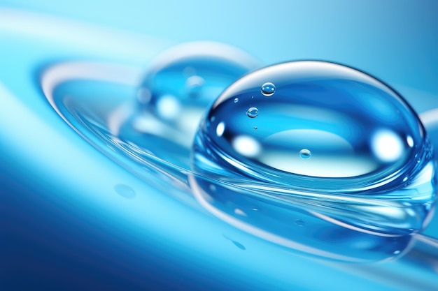 goccia blu lucida pulita con cerchi sull'acqua da vicino vista anteriore carta da parati hd