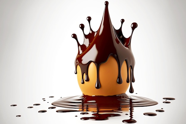 Goccia di cioccolato fondente fondente a forma di corona con spruzzi di cioccolato