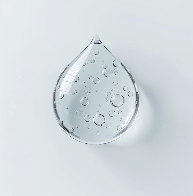 goccia di gel trasparente con bolle d'aria