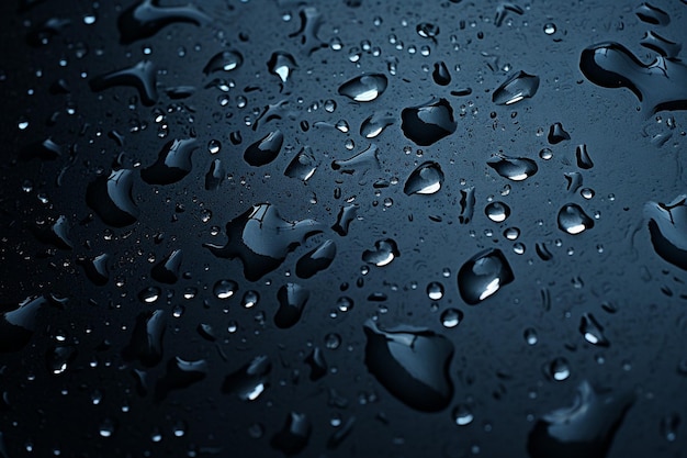 goccia di pioggia su una superficie scura
