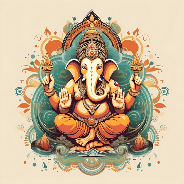 God Ganesh Immagine realistica creata con AI generativa