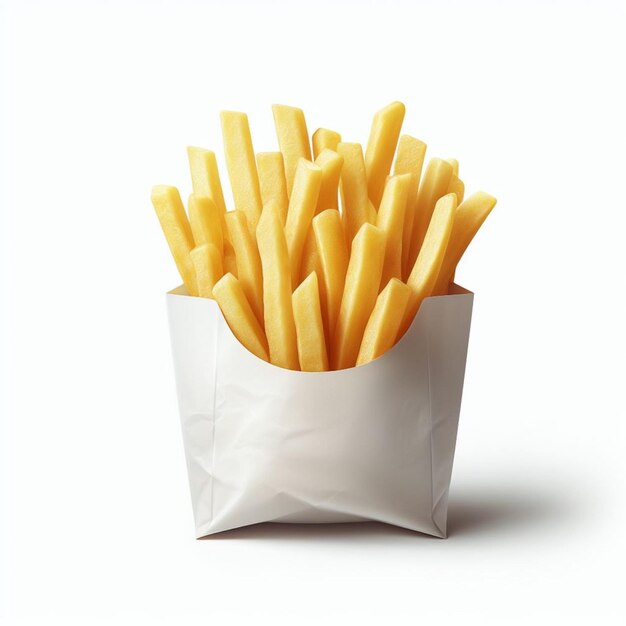 Golden Crispy French Fries isolato ritaglio di trasparenza ai immagine