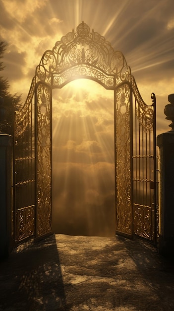 Golden Gates of Heaven con luce incandescente