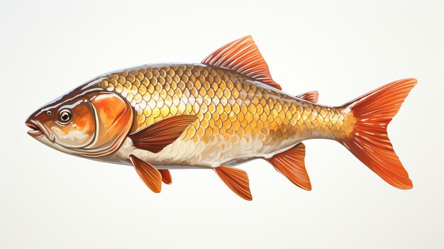 Golden Glimmer Uno sguardo ravvicinato a un singolo pesce rosso generativo ai