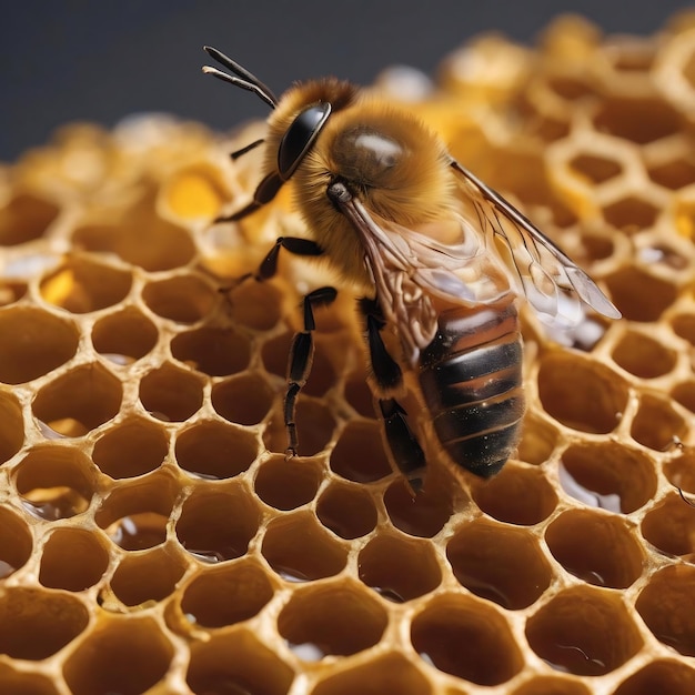 Golden honeycomb close up apicoltura