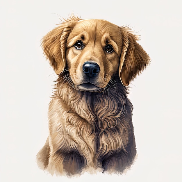 Golden Retriever arte digitale ad alta risoluzione