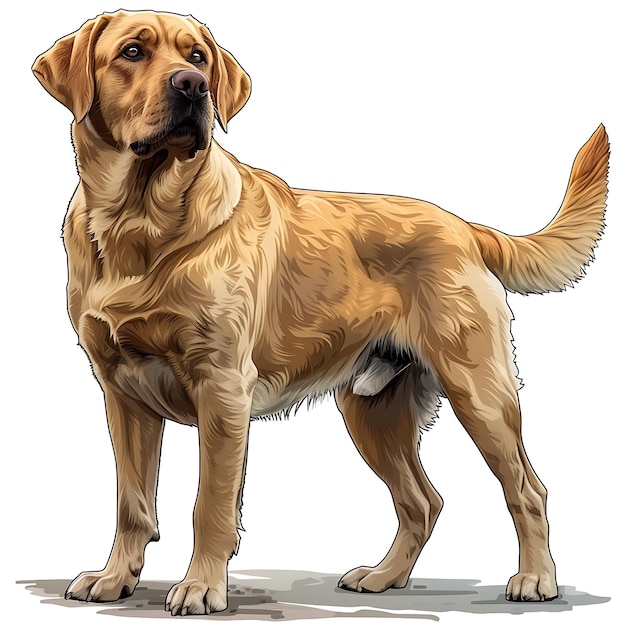 Golden Retriever, cane da tiro scozzese, in un'affascinante illustrazione