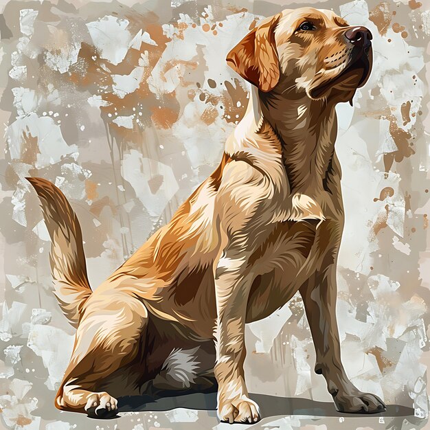 Golden Retriever, cane da tiro scozzese, in un'affascinante illustrazione