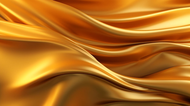 Golden Silk Waves Background 8k UHD Generativo Ai