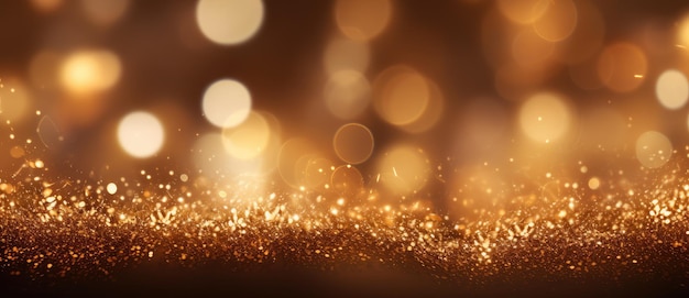 Golden Sparkle Bokeh Lights Sfondamento astratto