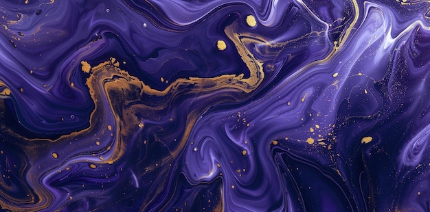 Golden Splash on Purple Waves Interazione dinamica tra oro liquido e viola