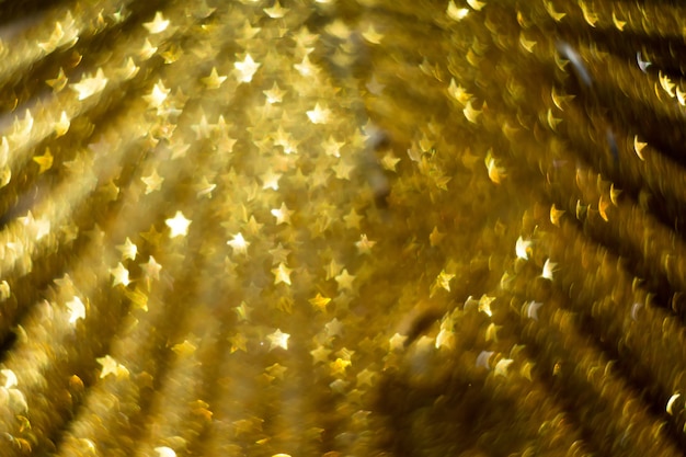 Golden Star Shaped Bokeh