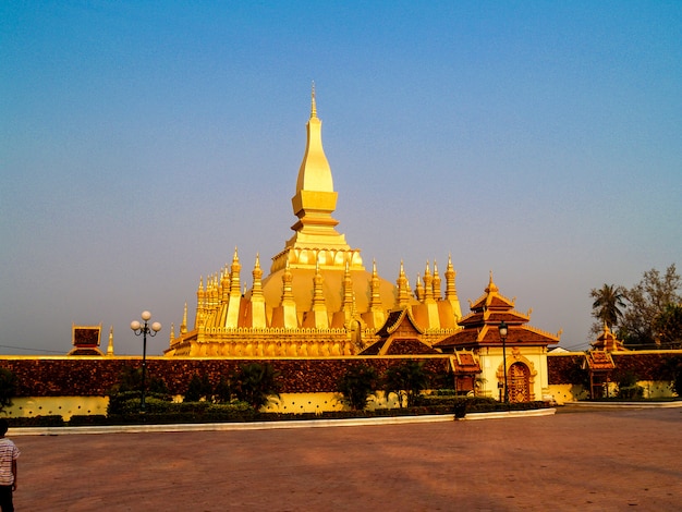 Golden Wat Phra That Luang a Vientiane, Laos