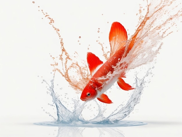 Goldfish Primo piano di carpe koi oro su sfondo bianco