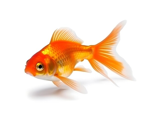 Goldfish su sfondo bianco Ai Generativo