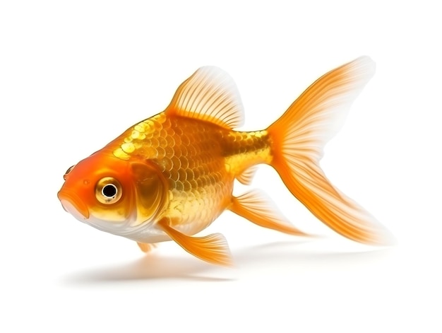 Goldfish su sfondo bianco Ai Generativo