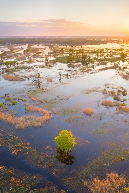 Golena del fiume Prypiac durante lo straripamento primaverile