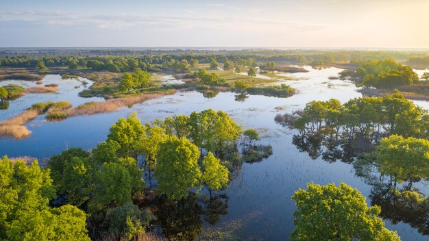 Golena del fiume Prypiac durante lo straripamento primaverile