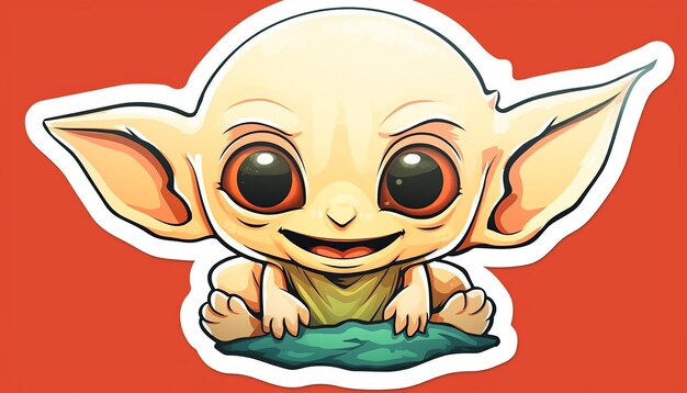 Gollum Il Signore degli Anelli stile Doodle Art carino adesivo kawaii