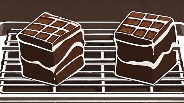 Gooey Chocolate Brownies Raffreddamento su un rack