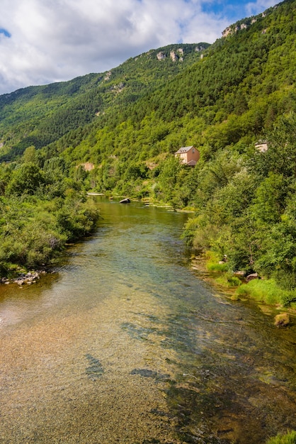 Gorges du fiume Tarn nel Parc National des Cevennes Francia Riserva della Biosfera dall'UNESCO