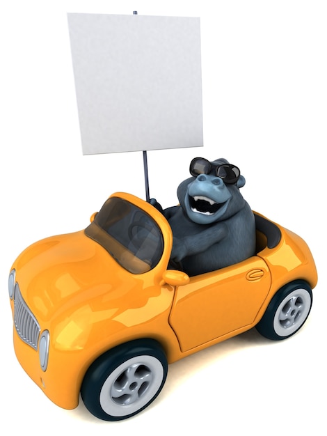 Gorilla divertente - illustrazione 3D