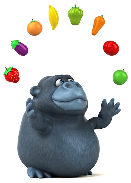 Gorilla divertente - Illustrazione 3D