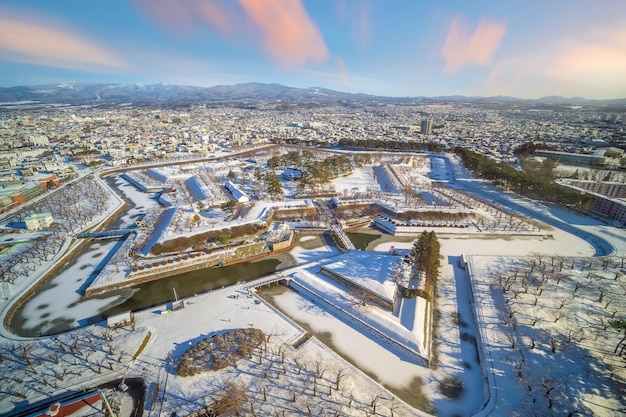 Goryokaku nel centro della città di Hakodate, Hokkaido