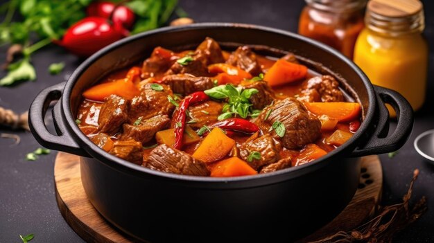 Goulash Immagini di sfondo Colori naturali sfondo luminoso Generativo Ai