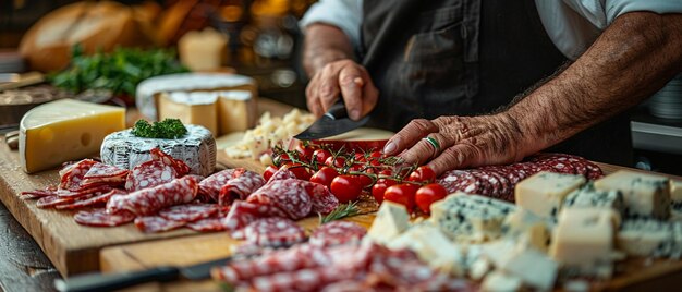 Gourmet deli fette di sapori locali per pranzi d'affari