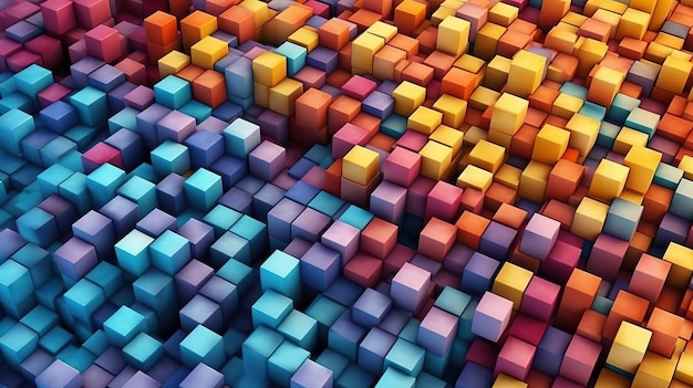 Gradiazione colore foto cubi isometrici motivo senza cuciture 3d rendering cubi sfondoUna fotografia professionale dovrebbe utilizzare un'IA generativa di alta qualità