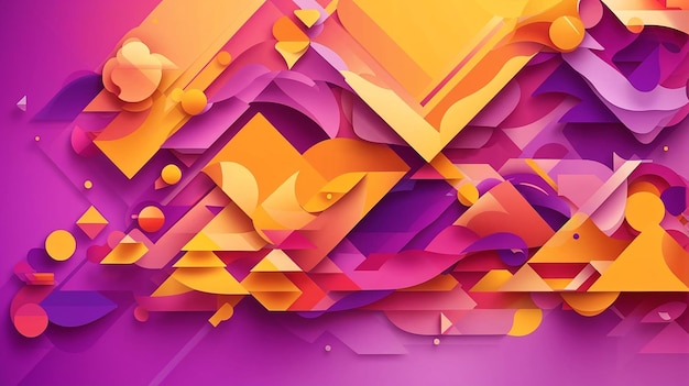 Gradiente forma viola giallo colorato astratto geometri design sfondo