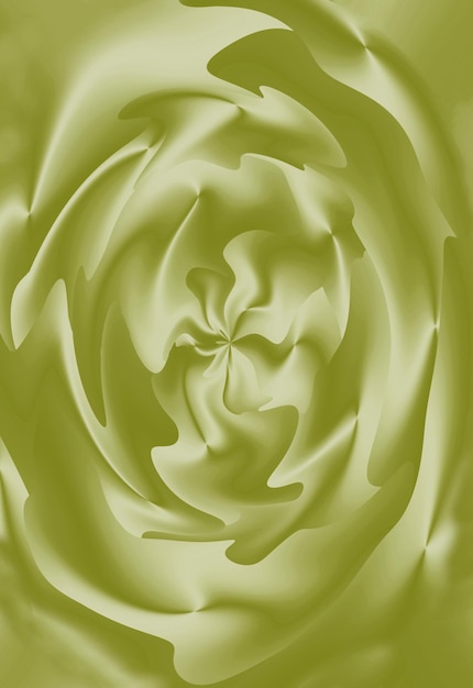 Gradiente verde oliva 3D illustrazione a spirale simile a un fiore per sfondo astratto