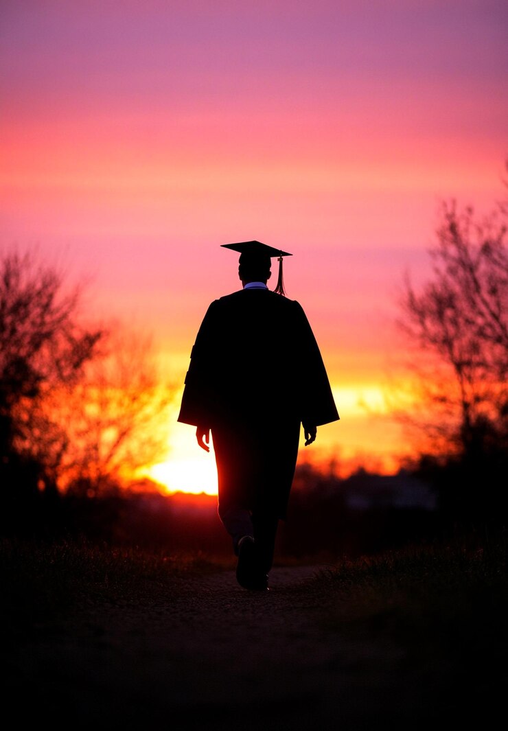 Graduato a camminare nel tramonto Paesaggio all'aperto Fotografia di silhouette Momento di ispirazione Natura Ac