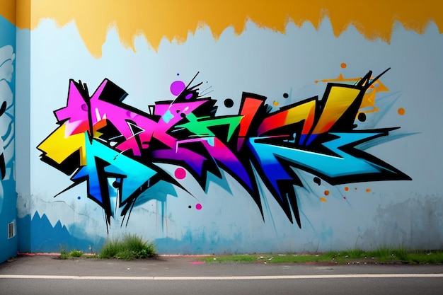 Graffiti Art Wall Painting Libertà di sentirsi liberi Illustrazione astratta del fondo della carta da parati