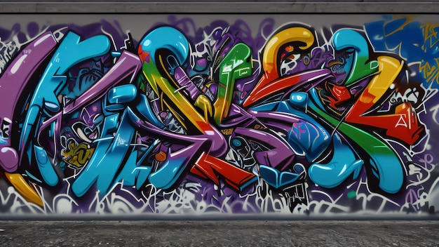 Graffiti colorati astratti sul muro