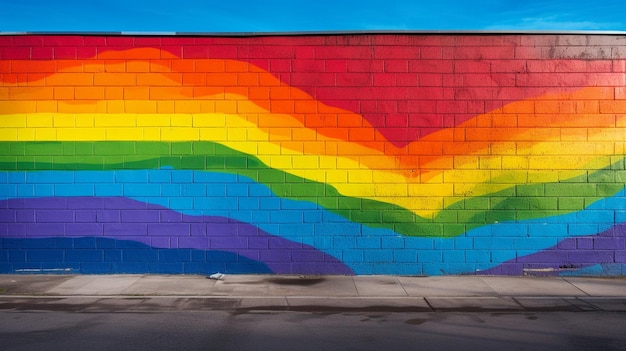 Graffiti da parete per il giorno dell'orgoglio colori dell'arcobaleno lgtbi