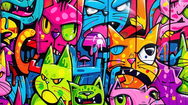 Graffiti di gatti colorati e tossici 2